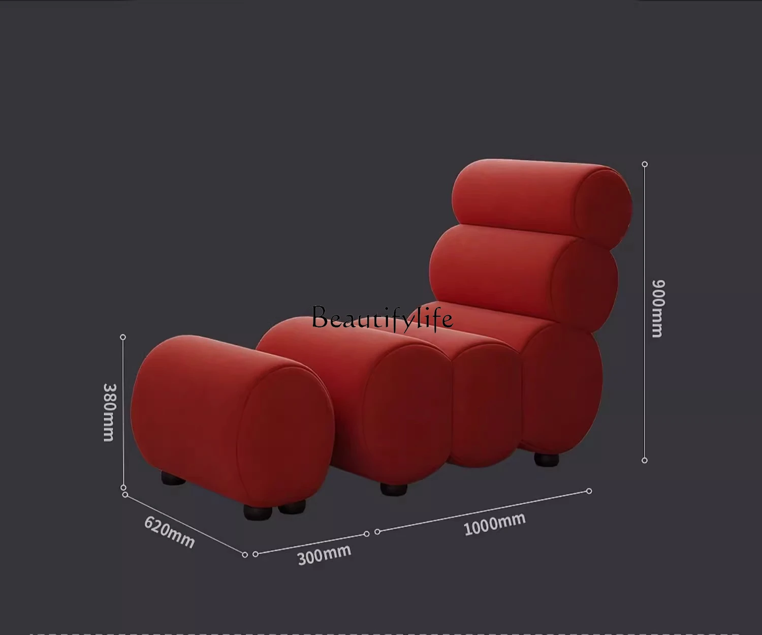 كرسي ترفيهي كاتربيلر إبداعي مصمم لغرفة المعيشة وشرفة المنزل وأريكة واحدة وشقة صغيرة كرسي وابي كسول #5