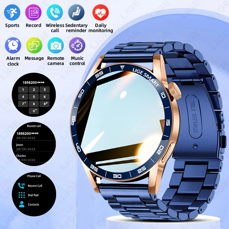 

LIGE 2025 New Fashion Smart Watch Men HD Screen Sport Fitness Heart Rate Monitor Bluetooth Call IP68 Waterproof Smartwatch Women