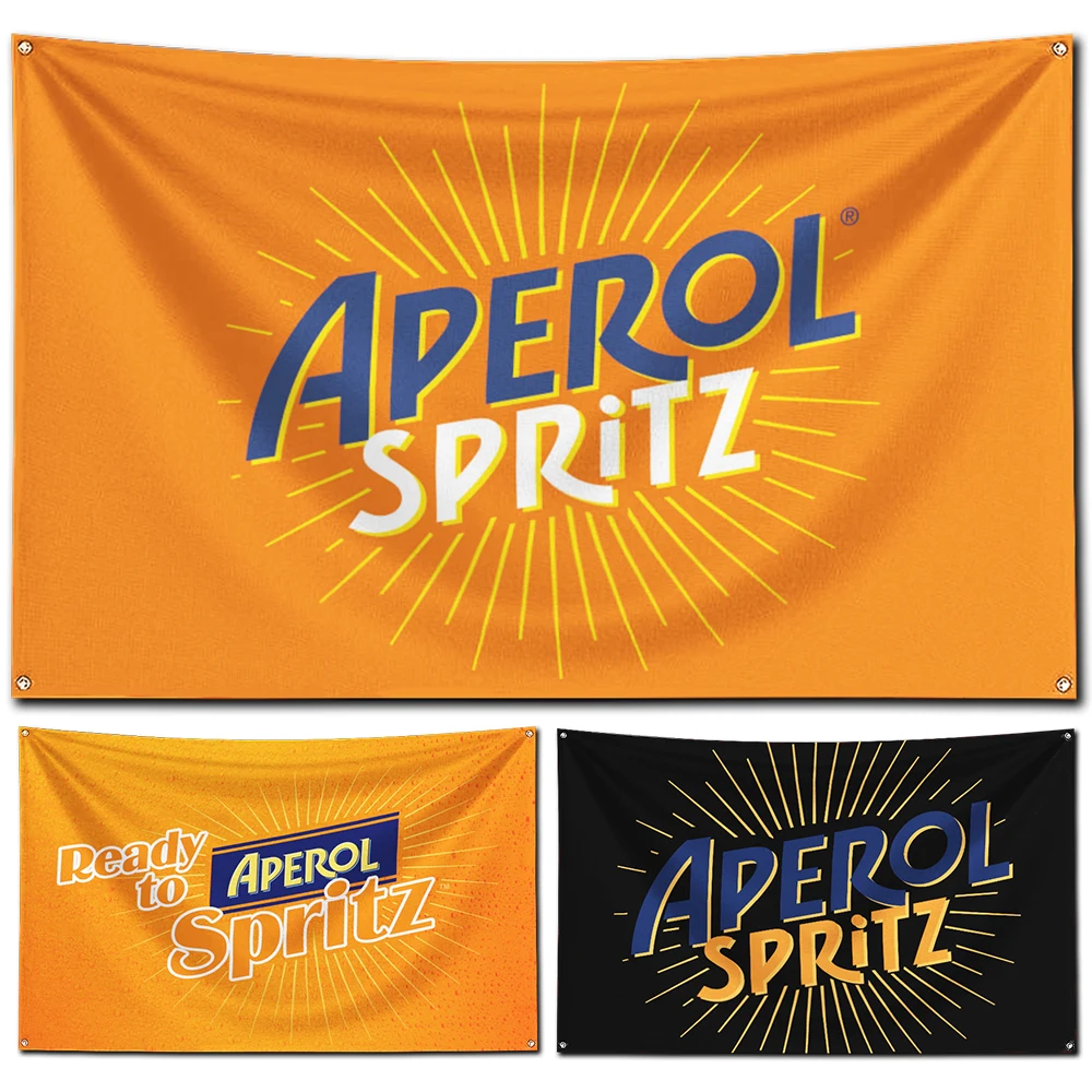 Italian Bitter Orange Aperitif Decoration Bedroom Wall Art Indoor Tapestry for Aperols Flag Polyester Digital Printing Banner