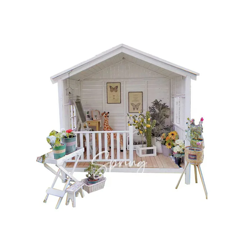 Preservative wood villa courtyard log cabin outdoor assembly garden shading pavilion fully enclosed kindergarten solid wood hous