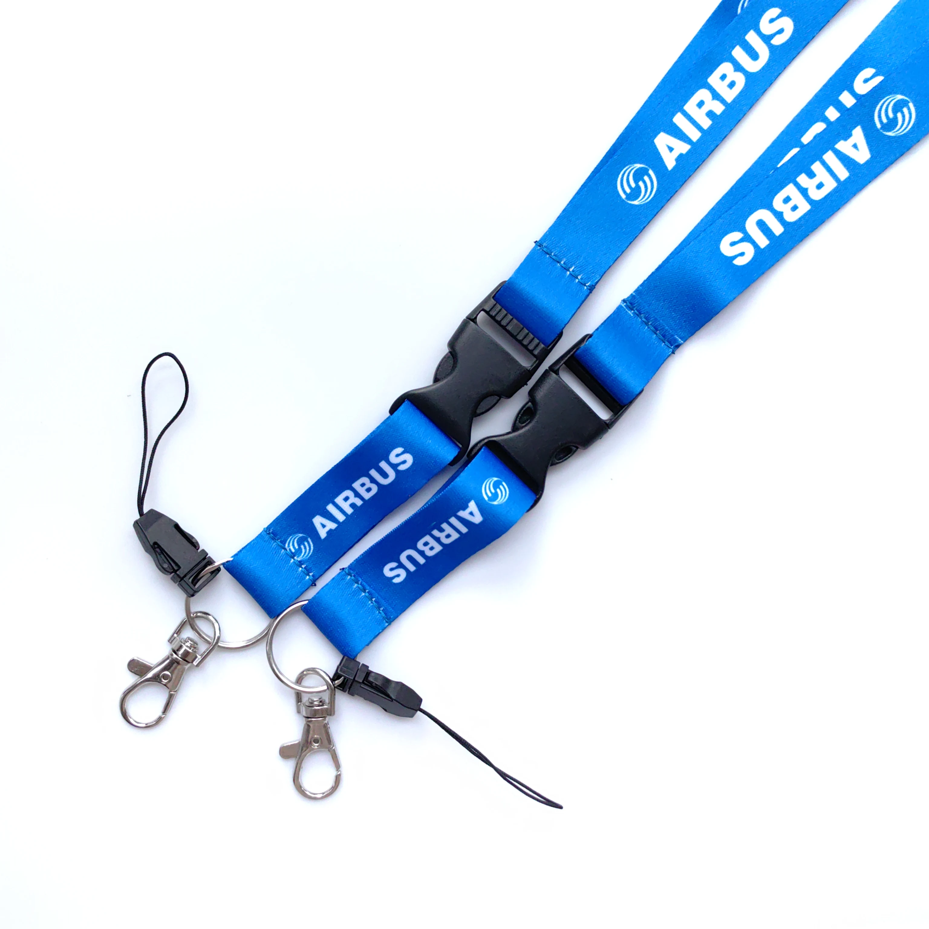 1PC AIRBUS Lanyard Blue Polyester With Buckle Neck Hanging Keychain Suitable For ID Cards Flight Enthusiasts Gifts