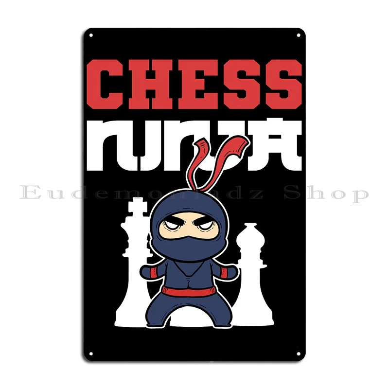 Chess Ninja Chess Grandmas Metal Sign Garage Iron Club Home Wall Plaque Tin Sign Poster