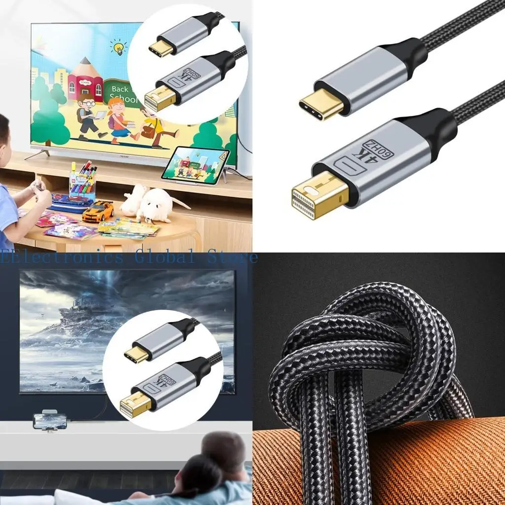 

462B DisplayPort Adapter 4K60Hz USB3.1 Type-C to-DP-MiniDP-HDMI Converter Cord