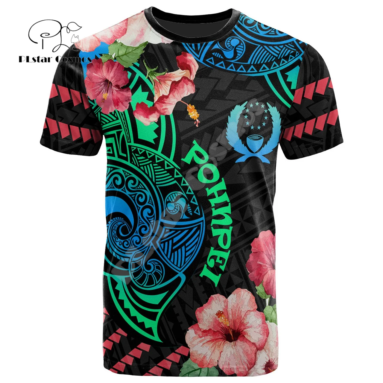 Polynesia Culture Island Country Pohnpei Tribal Colorful Turtle Tattoo Retro 3DPrint Summer Harajuku Short Sleeves T-Shirts XA1