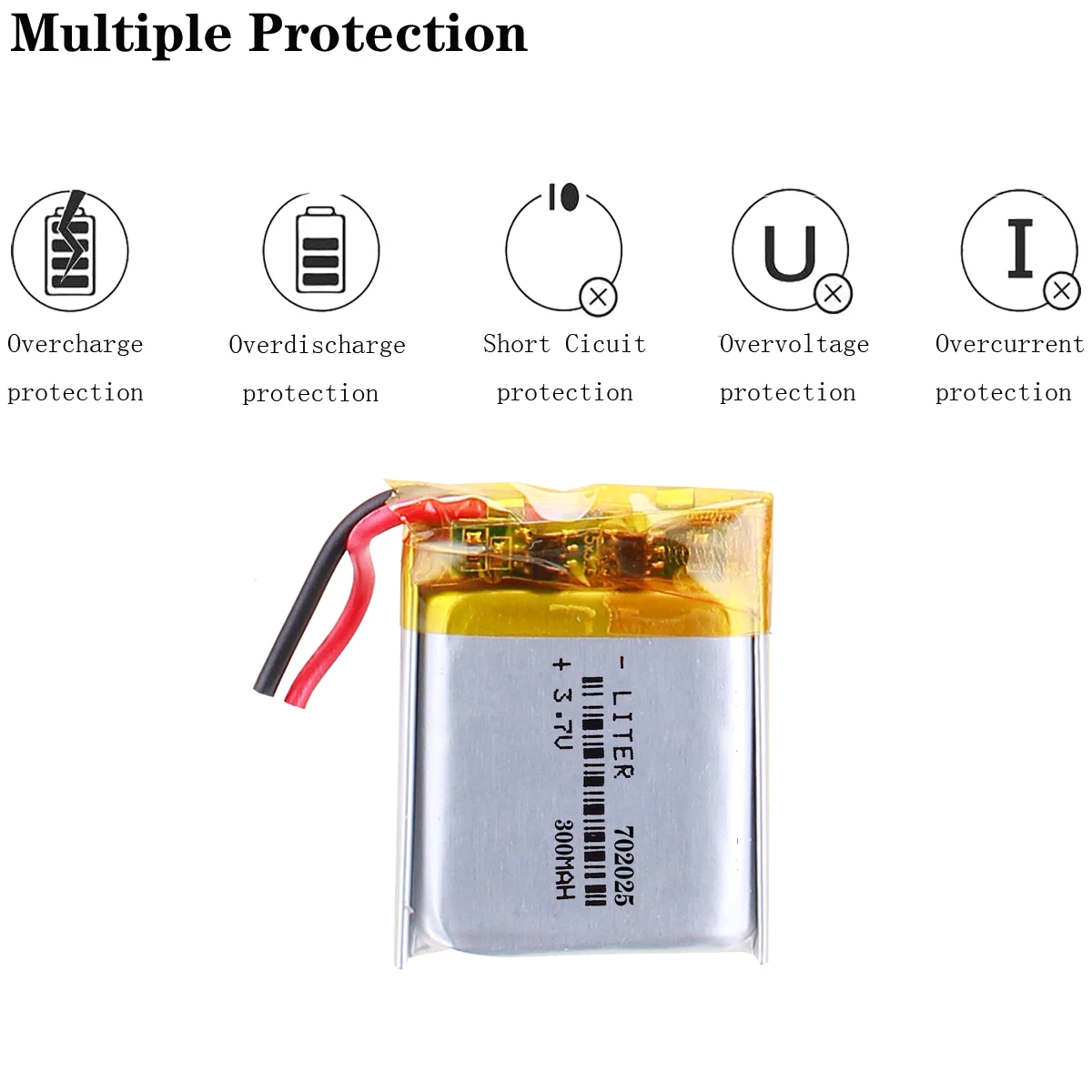 3.7V polymer lithium battery 702025 MP3 Bluetooth headset wireless headset wireless mouse 300mAH