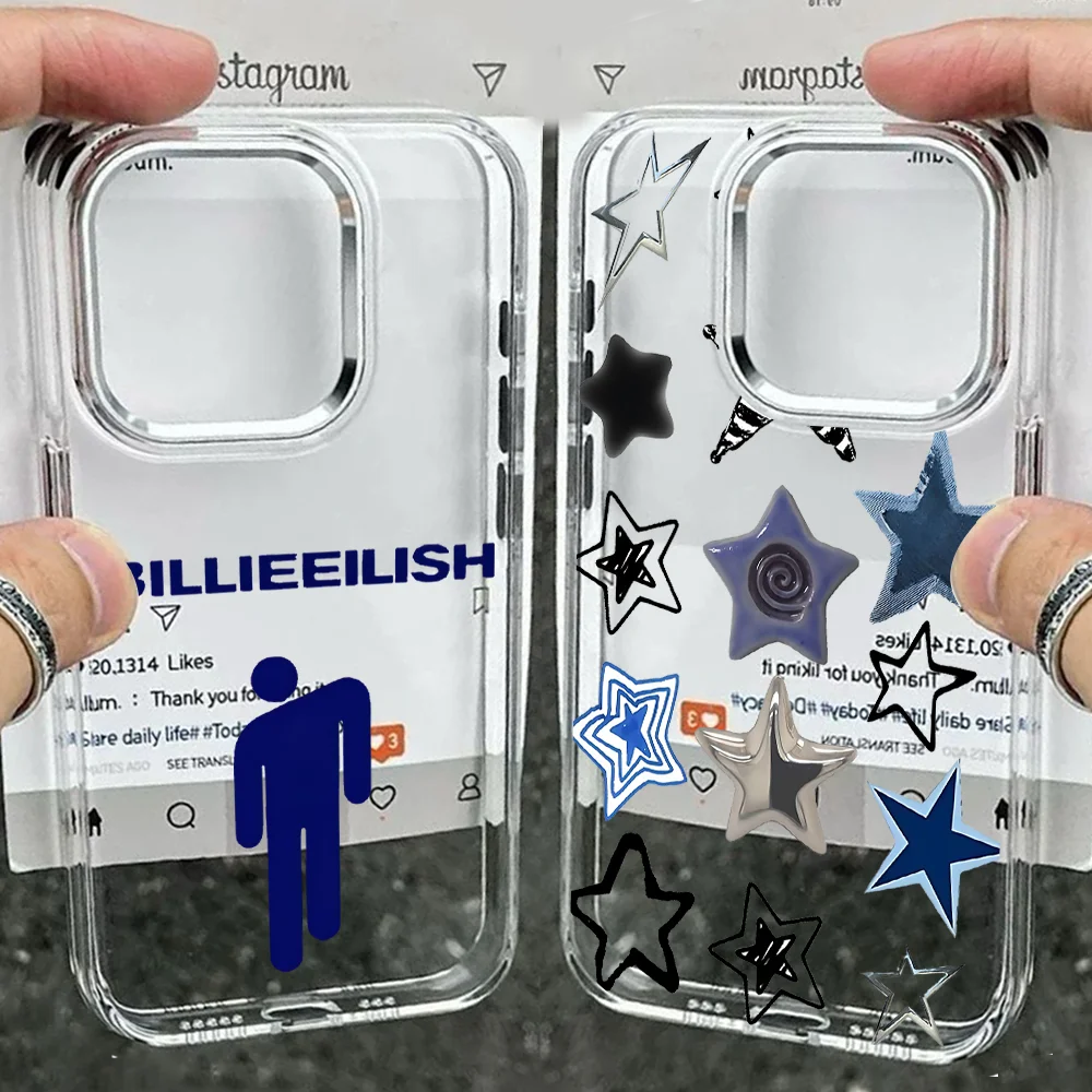 Modische Neue eilishs Handyhülle für iPhone 17e 17 16e 16 15 14 13 12 11 Pro Max XSMAX 8 7 Air Plus billies Transparente Weiche Schutzhülle