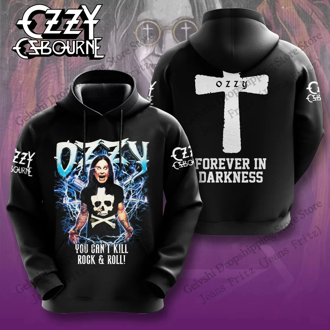 2025 جديد روك باند Ozzy Osbourne ثلاثية الأبعاد طباعة هوديس الرجال النساء موضة المتضخم هوديي البلوز للجنسين معطف الرجال هوديي الهيب هوب
