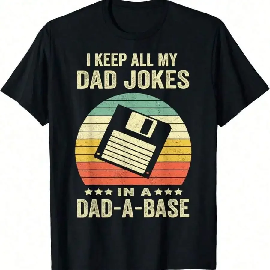 Mens Funny Dad Jokes In Dad-A-Base Vintage For Father's Day T-Shirt