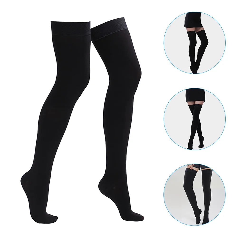 

1 Pair Comfortable Compression Socks Open Toe Knee High Stockings Breathable Sports Support Leg Muscle Relief Prevent Varicose