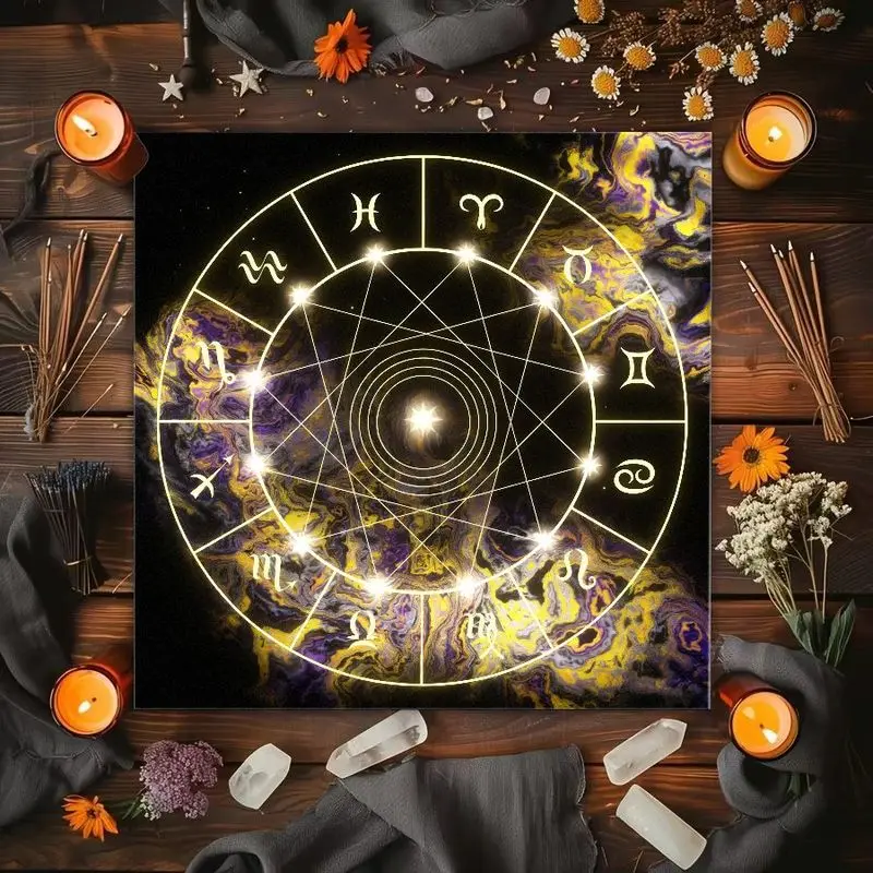 Pentagram Constellation Spirit Snake Flower Altar Cloth Tarot Card Tablecloth Wika Divination Ceremony Mat Meditation Decor