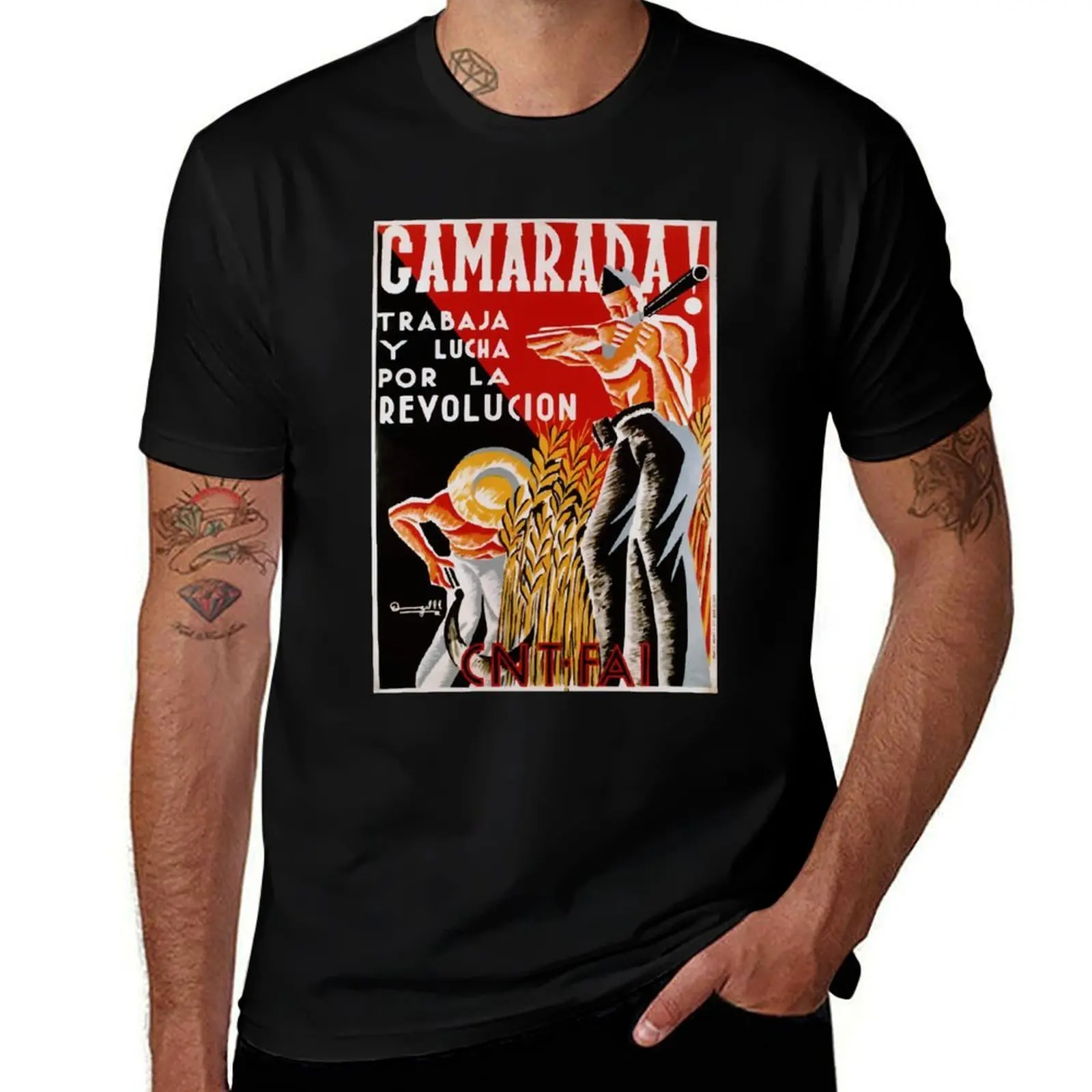 Camiseta CNT FAI, camisetas de anime, camiseta oversize