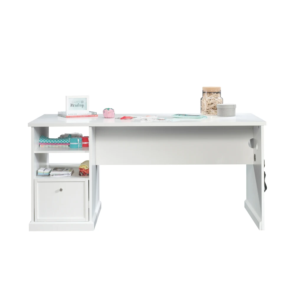 

Craft Table, White finish white desk white desk with drawers adjustable folding laptop bed stand