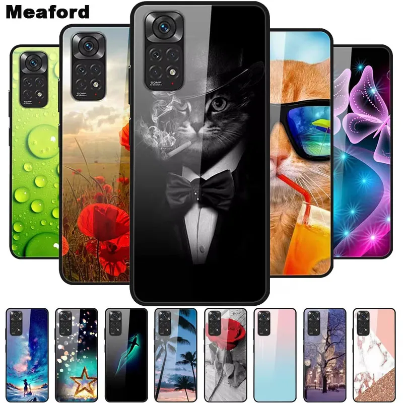 Luxury Case for Xiaomi Redmi Note 12 Pro 4G Cover Tempered Glass Cover for Redmi Note 12 Pro 4G Phone Case Coque Note12 Pro 6.67