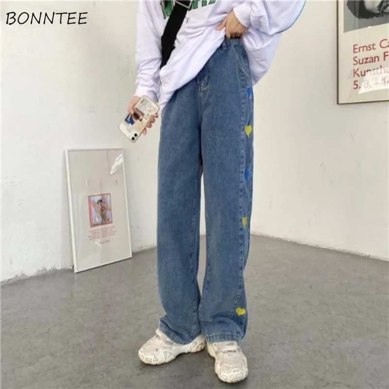 Jeans Women Embroidery Vintage All-match Daily Leisure Korean Style New Special Charming Students Attractive Casual Personality