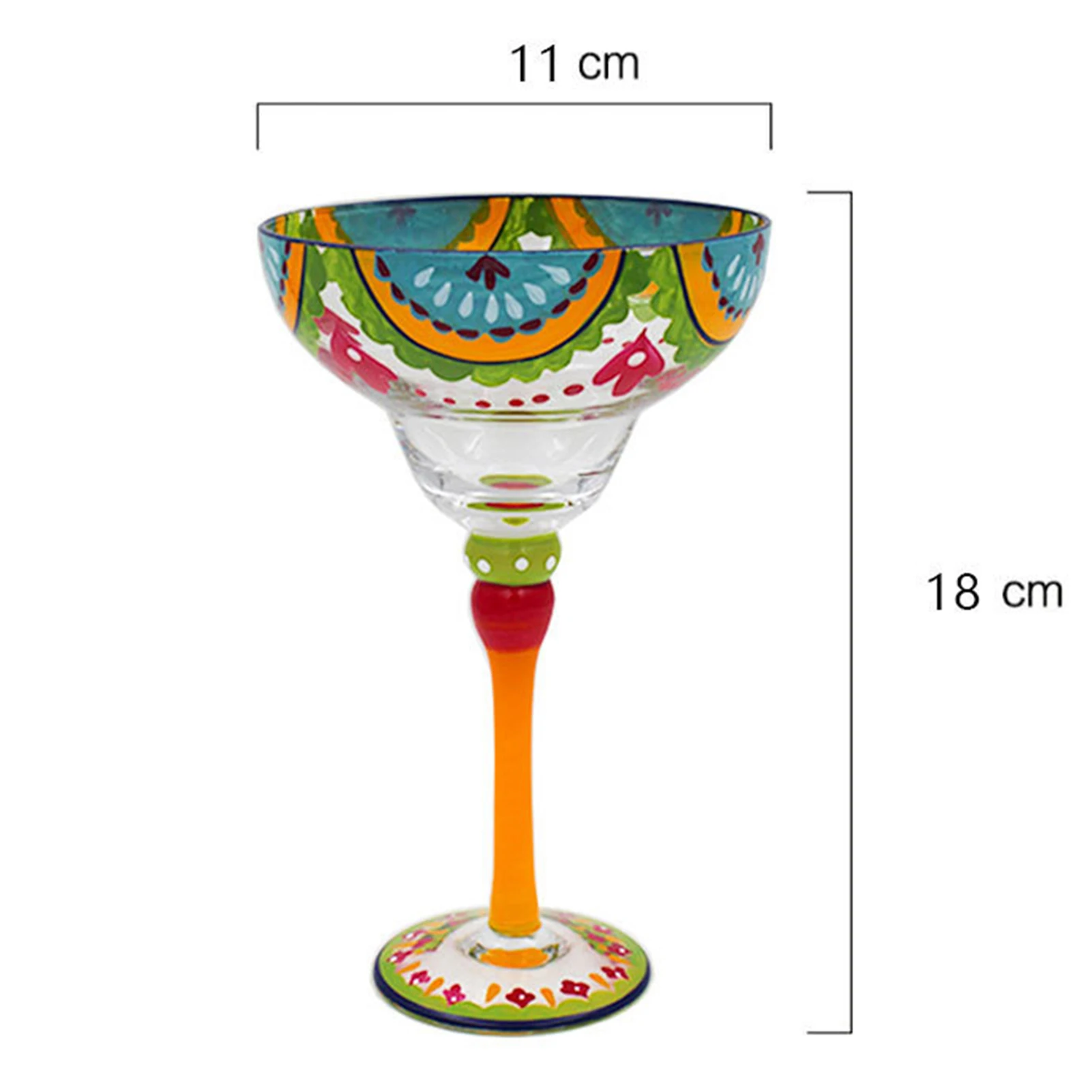 270ml Margarita Wine Glasses Colorful Printed Champagne Cup Gift for Birthday Anniversary