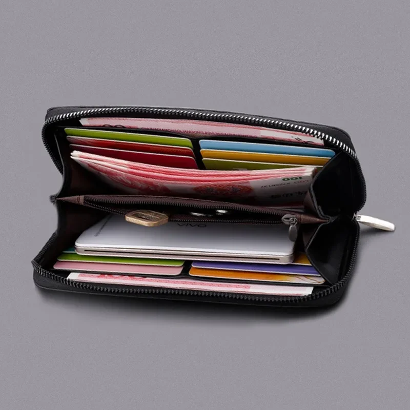 الرجال محفظة طويلة محافظ سستة رجل مخلب المحفظة الأعمال سعة كبيرة عالية الجودة الذكور المحفظة