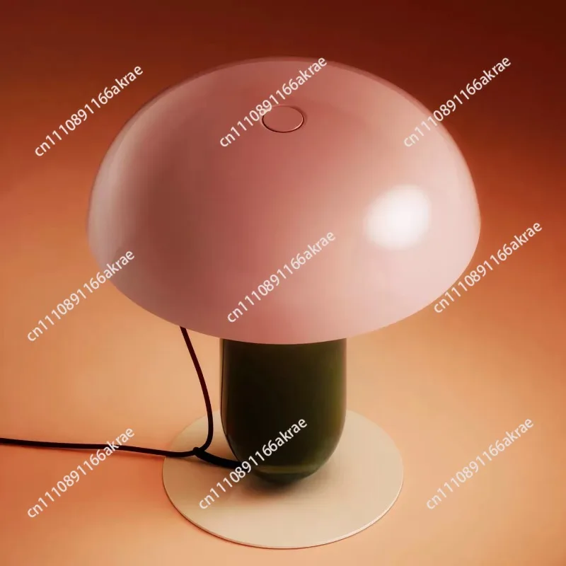 Modern art desk lamp showroom model room designer dopamine mushroom bedroom study ambient light wrought iron