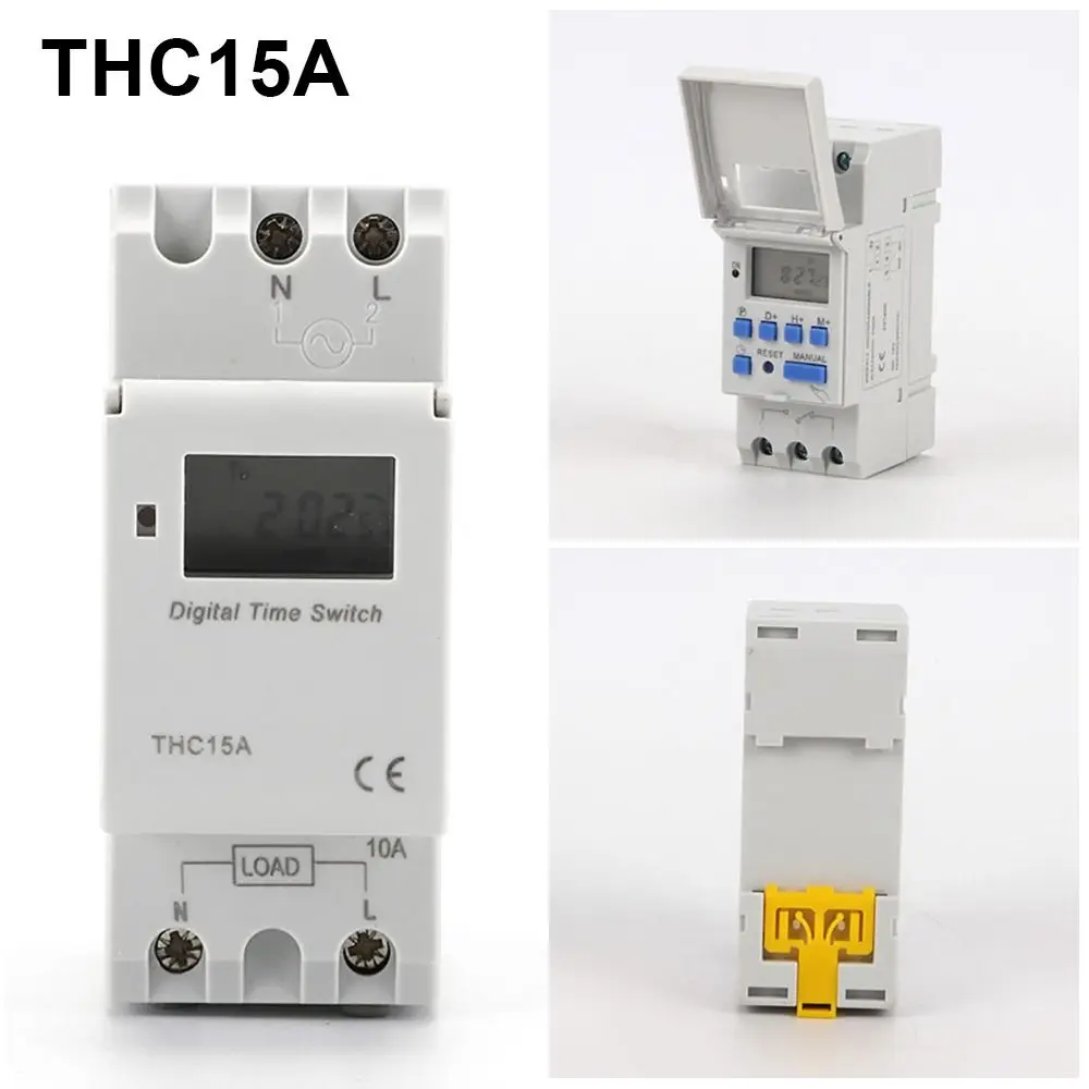

1 шт. новый программируемый цифровой таймер электронный еженедельный 7 дней THC15A ЖК-дисплей реле управления на DIN-рейку