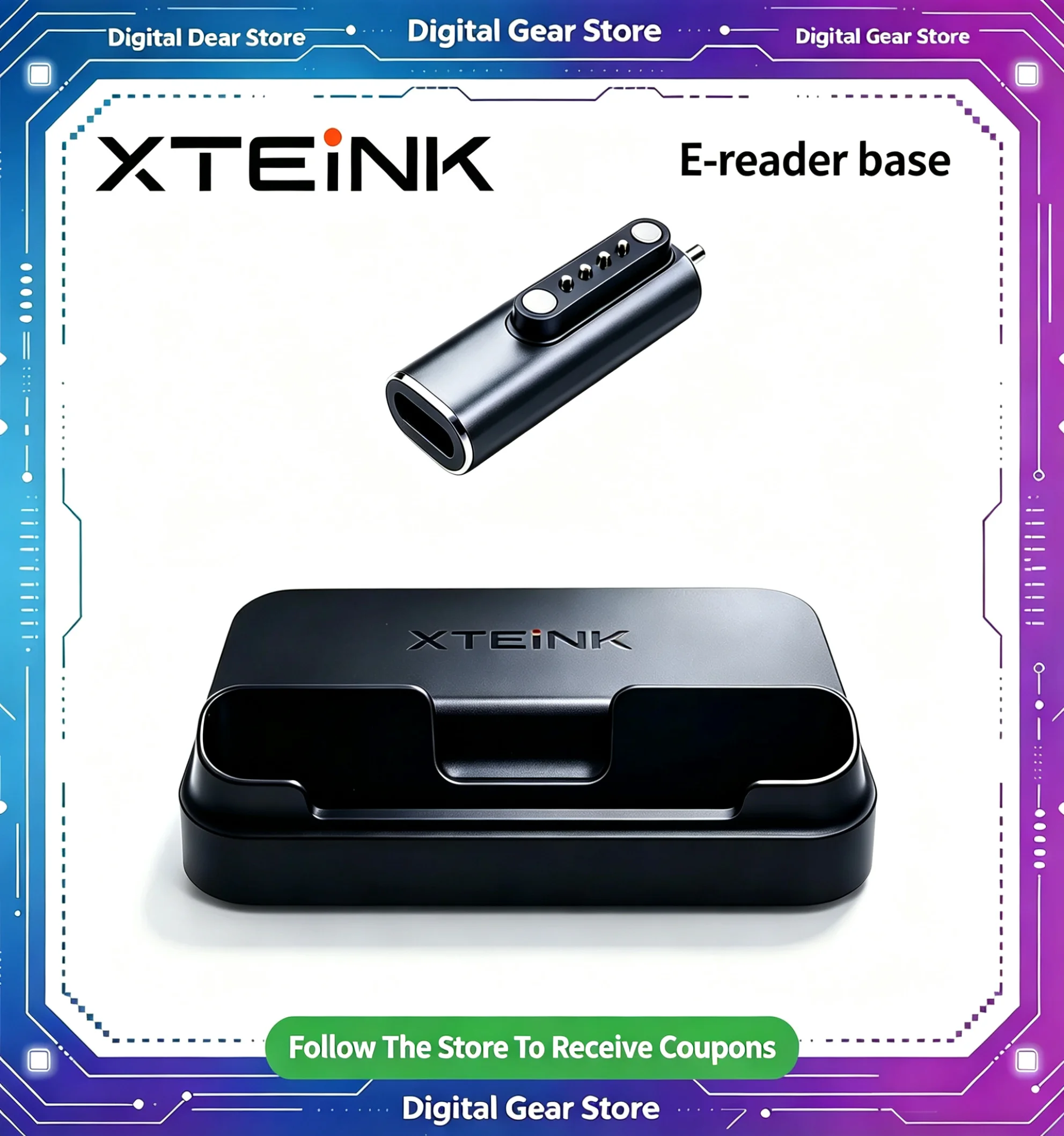 XTEINK E-Paper Reader Magnetic Docking Stand Type-C Charging Adapter Adjustable Desktop Holder Stable Anti-Slip Base Hands-Free
