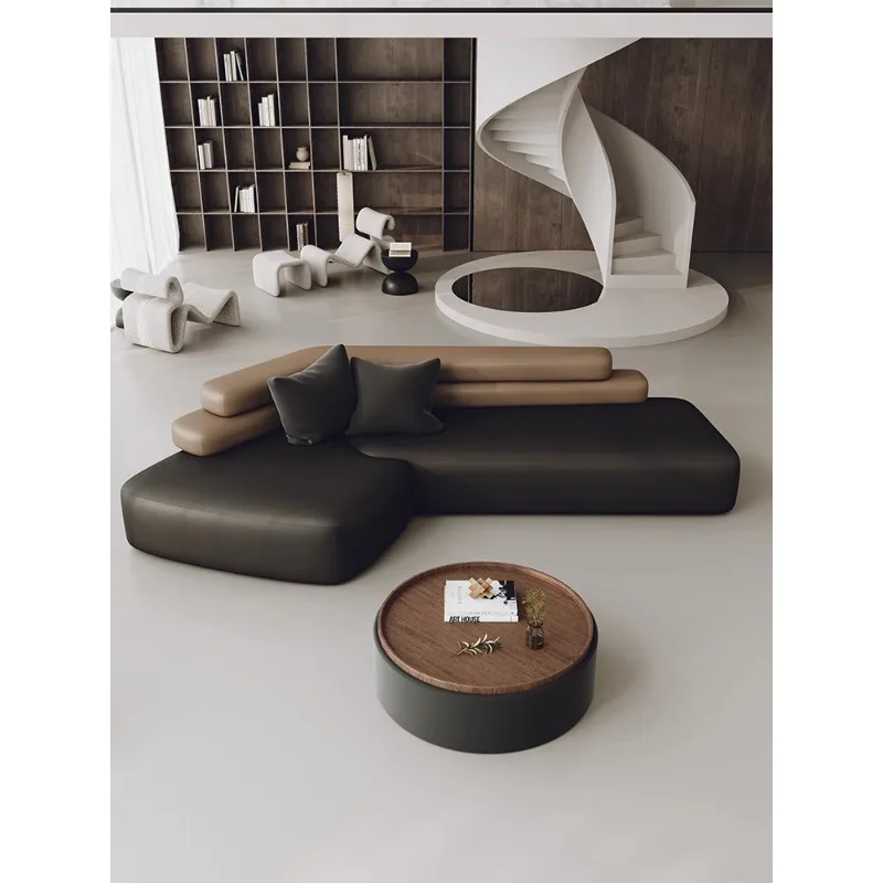 Minimalist diagonal corner sofa curved special-shaped hotel beauty salon office lounge area
