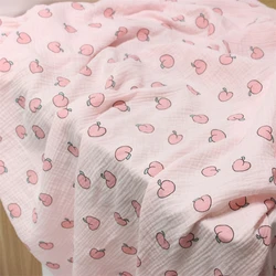 135x50cm Cotton Texture Crepe Cartoon Fruit Printed Sewing Fabric, Making Pajamas Homewear Cloth