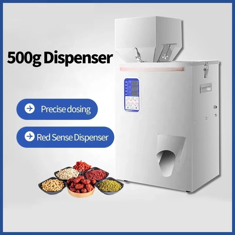 Semi-automatic electric desktop stainless steel coffee bean powder rice spice bag seasoning powder dispenser filling machine