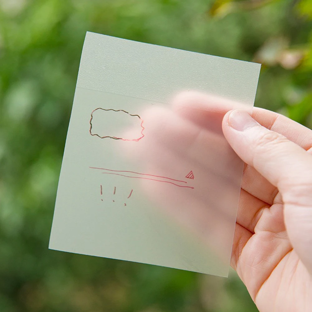 Bloc de notas escolar para estudiantes, autoadhesivo impermeable, portátil, transparente, papelería para hacer lista, planificador, 50 hojas