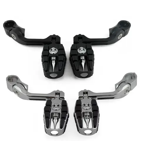 32mm 하이웨이 페그 조정 가능한 오토바이 Footpegs 엔진 가드 크래시 바 발판 마운트 Harley Sportster XL Dyna Softail