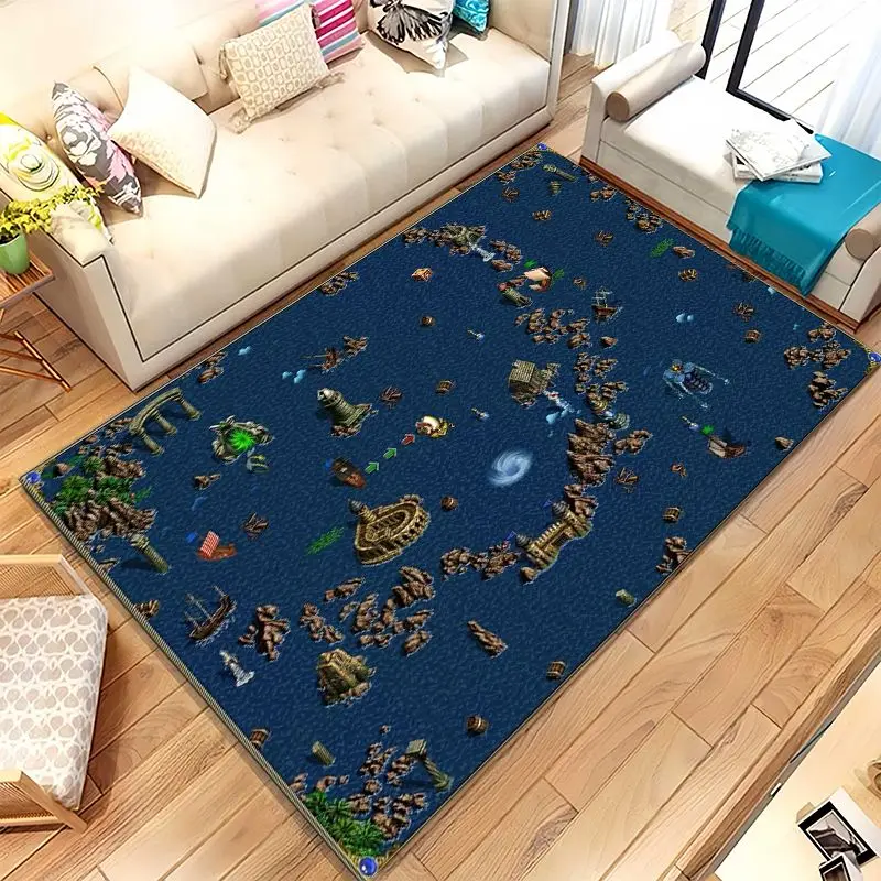 Classic Game Heroes of Might and Magic Map Living Room Non-Slip Area Rug Soft Carpet for Bedroom Kids Sofa,Home Decor Doormat