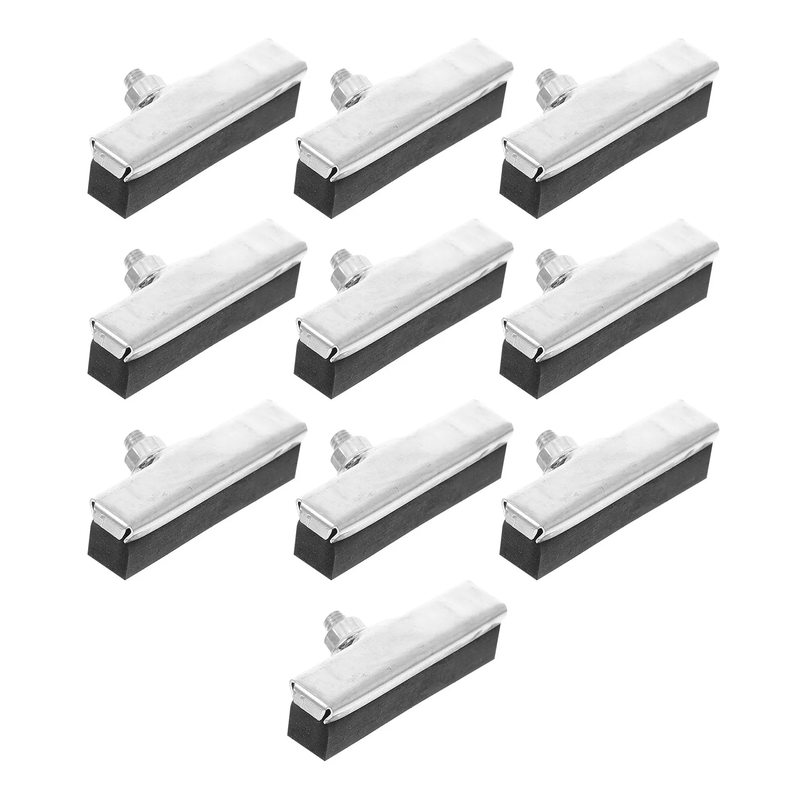 10Pcs Bike Brake Pads Noise Reduction Wear-Resistant Metal Rubber Silent Cycling Brake Blocks Professional Bike Accessories