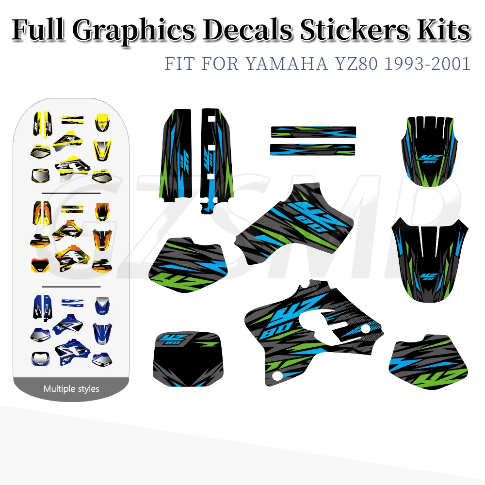 

Motorcycle Graphics Decals Background Stickers Kit Fit for Yamaha YZ 80 YZ80 1993 1994 1993-2001