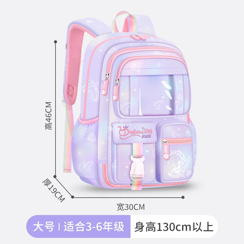 軽量防水スクールバックパック-女の子用-大容量-冷蔵庫ドアデザイン-ブックバッグ-小学生用