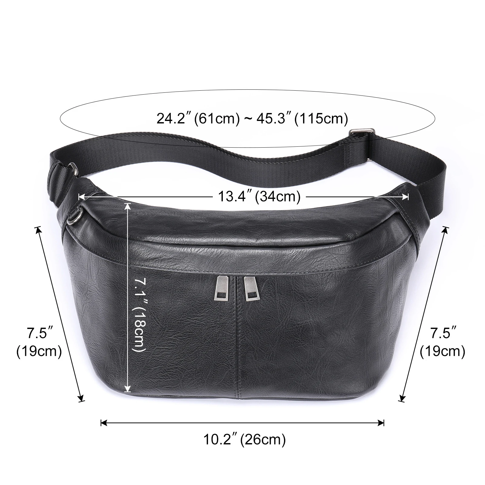 Genuine Leather Men Crossbody Bag Cowhide Leather Chest Bag Big Waist Bag Male outdoor fanny pack