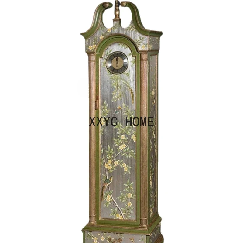 

Curio Cabinet European Classical Art Paillette Hand Painted the Grandfather Clock Living Room