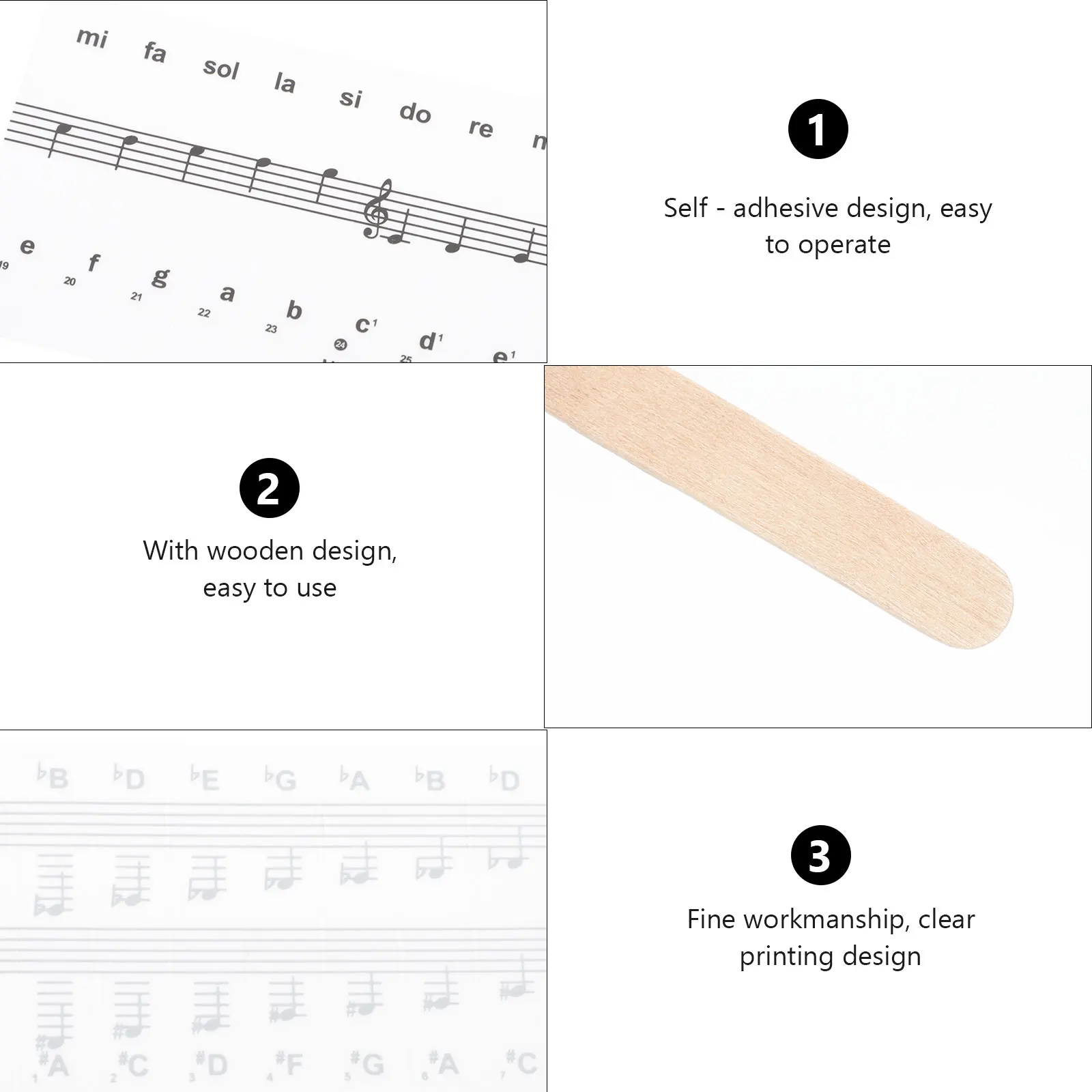

2Sets Practical Waterproof Piano Keyboard Sticker Durable Easy to Remove Piano Beginner Introductory Decal Music Accessories