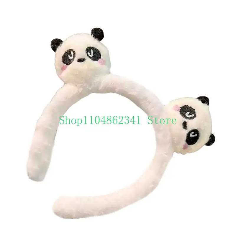 

5asd Cartoon Plush Panda Headband for Face Washing and Styling Animal Theme Hair Accessory Fashion Hair Decoration