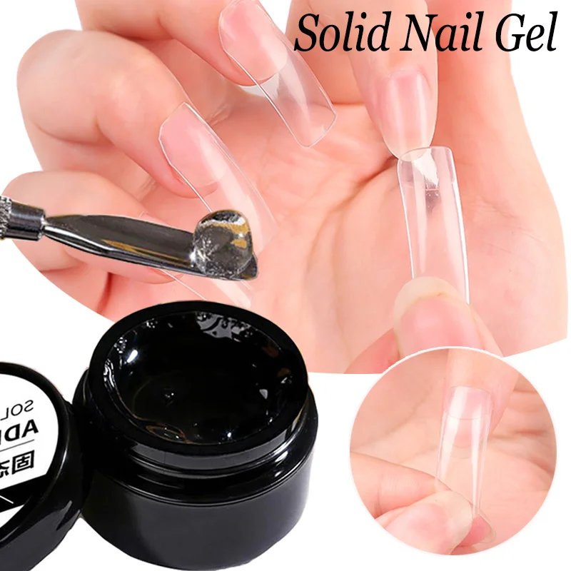 10ML Adhesive Solid Tip Gel Transparent Easy Stick Nail Patch Gel Soak Out Jelly Gummy Bond UV Glue No-Flowing Nail Art Tool