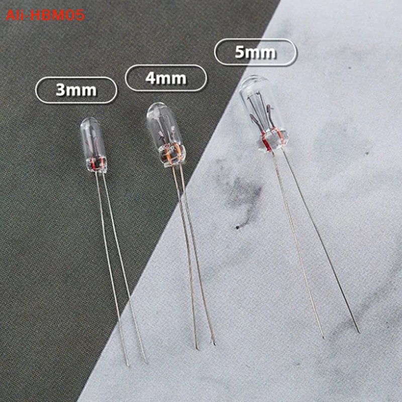 (HB05)25PCS 5mm 4mm 3mm Clear 12V Mini Bulb of Wheat Rice Bulbs Switch Button Bulbs Indicator Bulb Tungsten Lamp