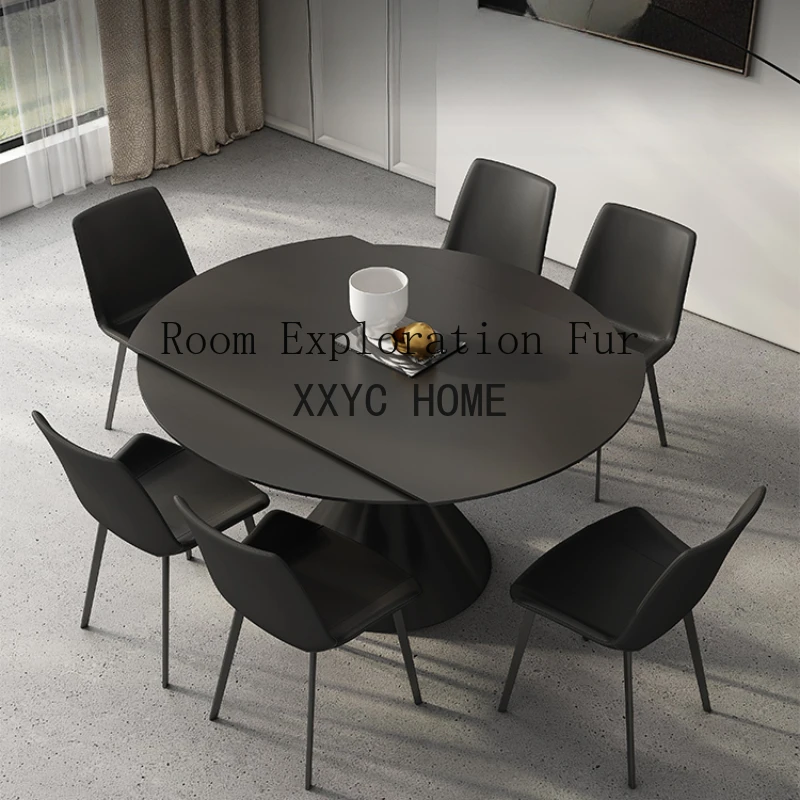 

Restaurant Round Dining Table Balcony Extendable Kitchen Modern Dining Table Conference Luxury Mesa Comedor Furniture YN50DT