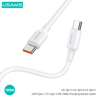 USAMS U84 100W PD USB C To USB C Fast Charging Cables Wire Cord For iPhone 15 Pro Max Huawei Samsung Xiaomi Quick Charge 3m