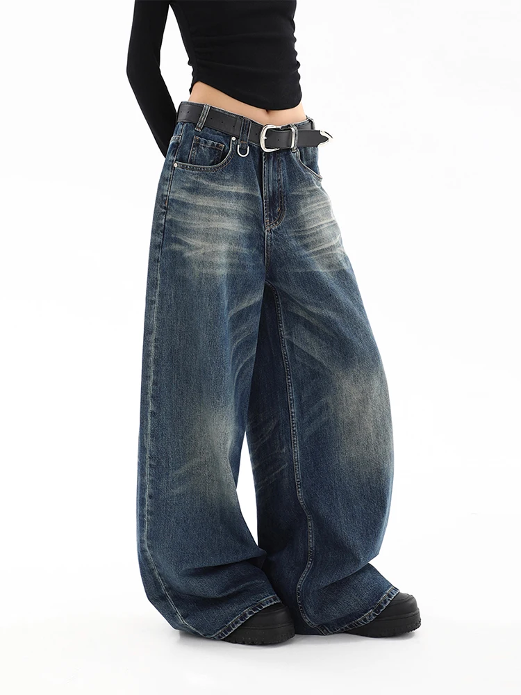 Women Baggy Jeans Fashion Harajuku Vintage Denim Trousers 2024 New Oversize Jeans High Waisted Loose Straight Pants