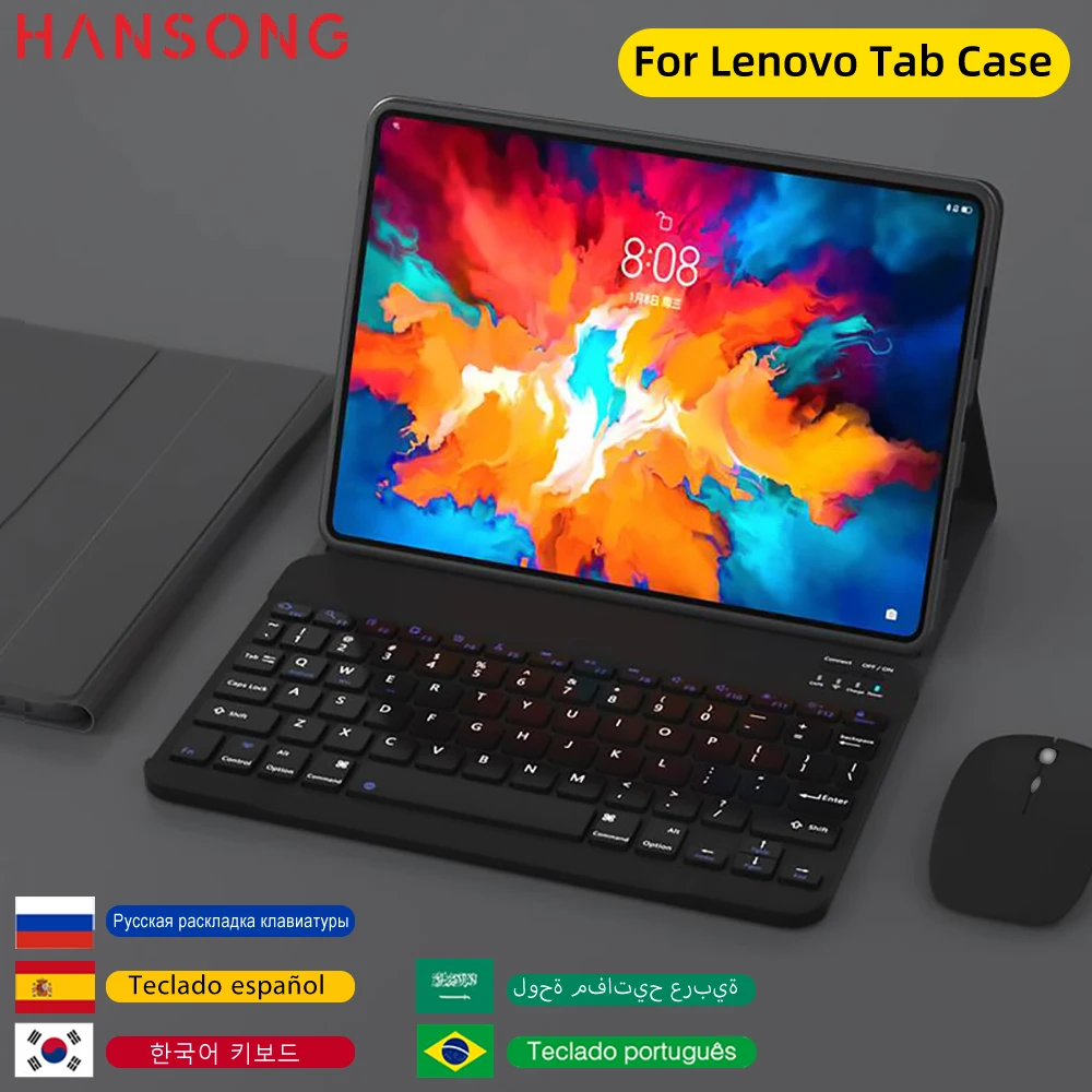 Para lenovo tab caso com teclado para 2021 p11 plus 11 "p11 pro 11.5" para tab j606f j616f j706f j716f tablet teclado capa