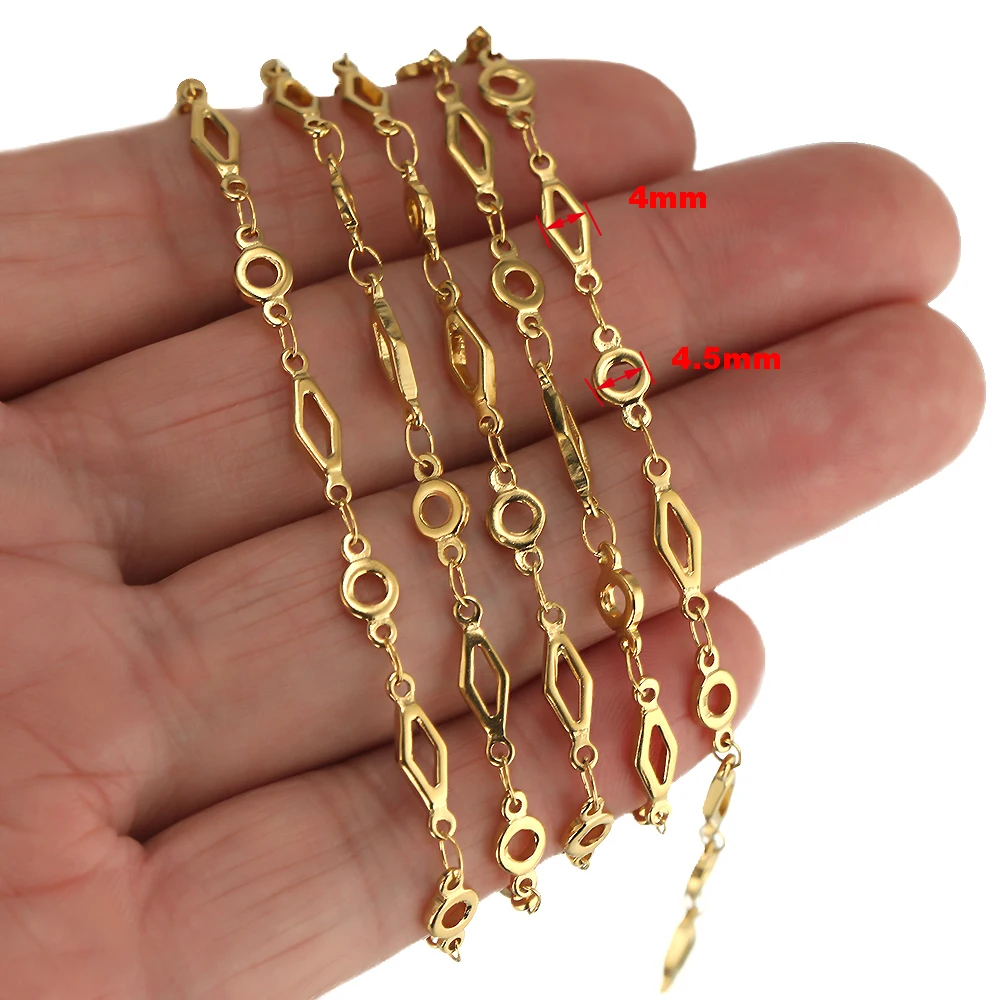 1 Meter Geometrische Kreise Raute Verbunden Edelstahl Phantasie Halsketten Ketten Armbänder Erkenntnisse DIY Schmuck Zubehör