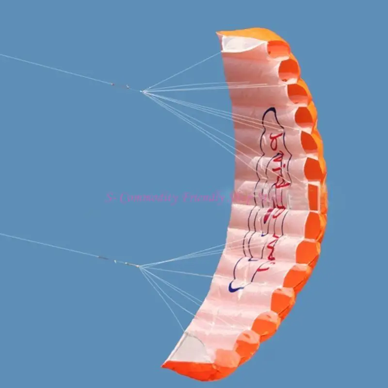 85AE Parachute Sport Kite Soft Stunt Kite Easy Flying for w/ 2 Winder Popular Summer Beach Activity Toy Parent-Child Party