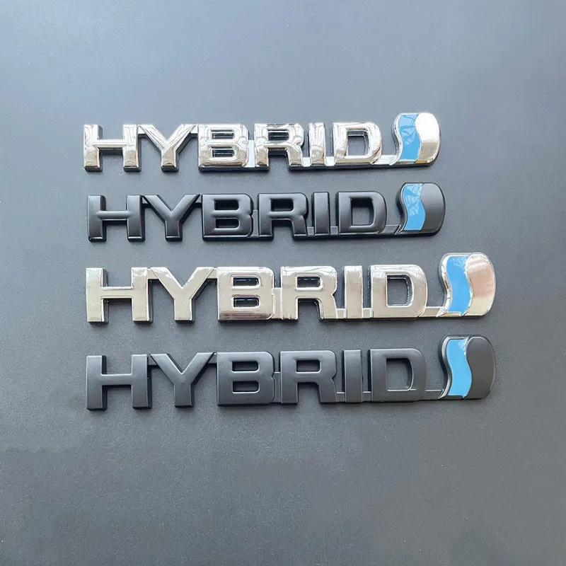 

3D Metal HYBRID Logo Side Fender Rear Trunk Emblem Badge Car Sticker Decals For Toyota Prius Camry Crown Auris Rav4s TRD