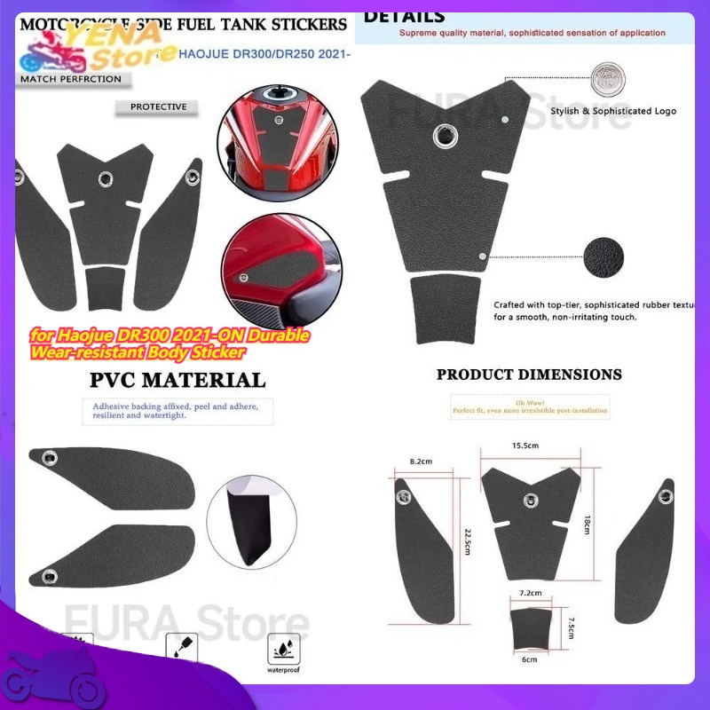 

Slip-resistant Motorcycle Tank Sticker for Haojue DR300 2021-ON Durable Wear-resistant Body Sticker