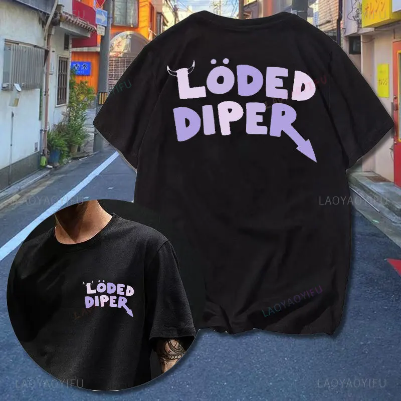 Trendy Loded Diper Diary Of a Wimp Kid Printing Tshirt Male Cotton T-Shirt Men Summer Short-sleev Streetwear Unisex Casual Wear