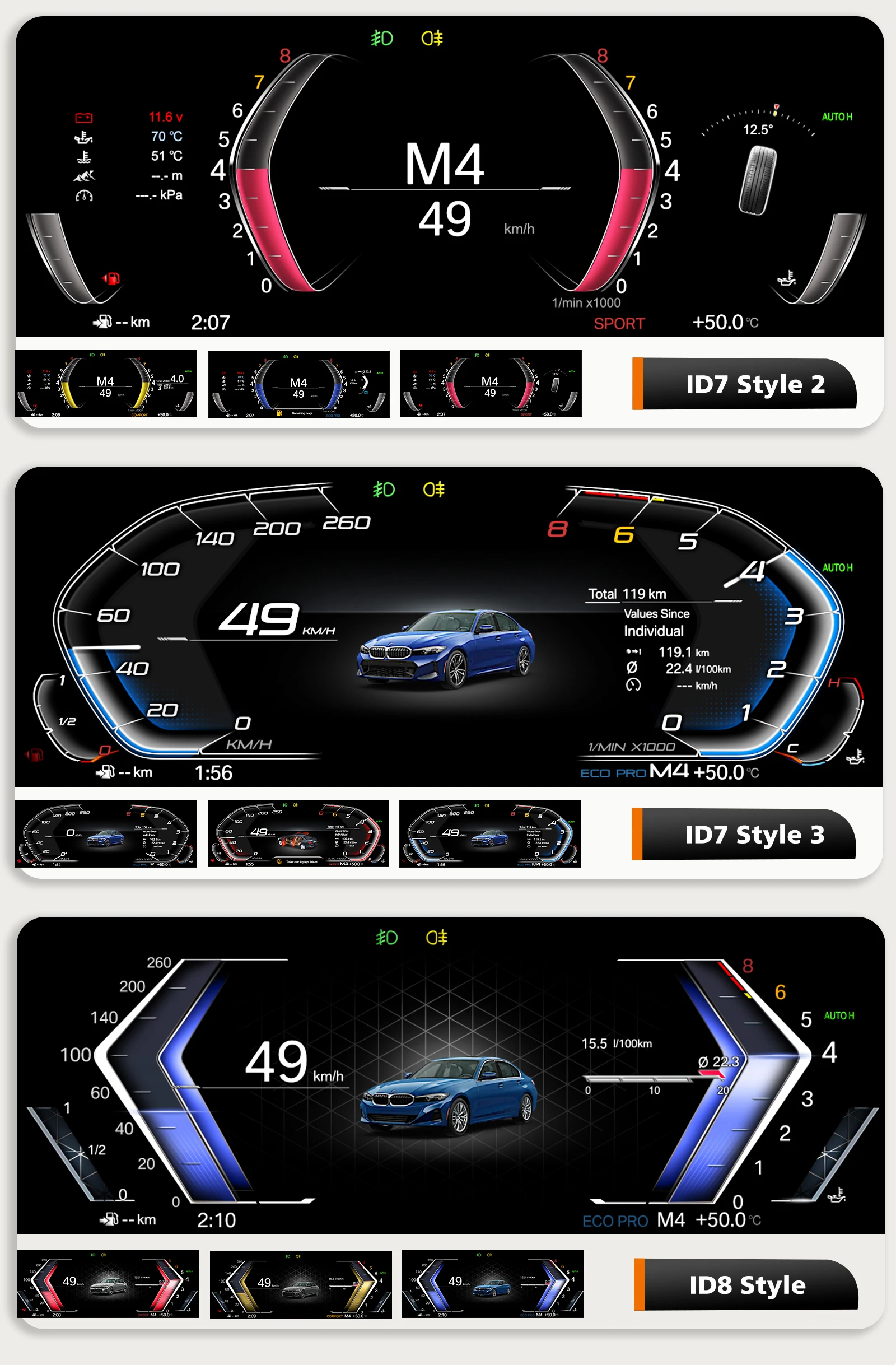 Hizpo 10,25 Zoll Digitales Auto-Armaturenbrett für BMW X5 E53 / 5er Serie E39 1999-2006 Digitales Cluster-Instrumentenanzeige Tachometer – Detail 7
