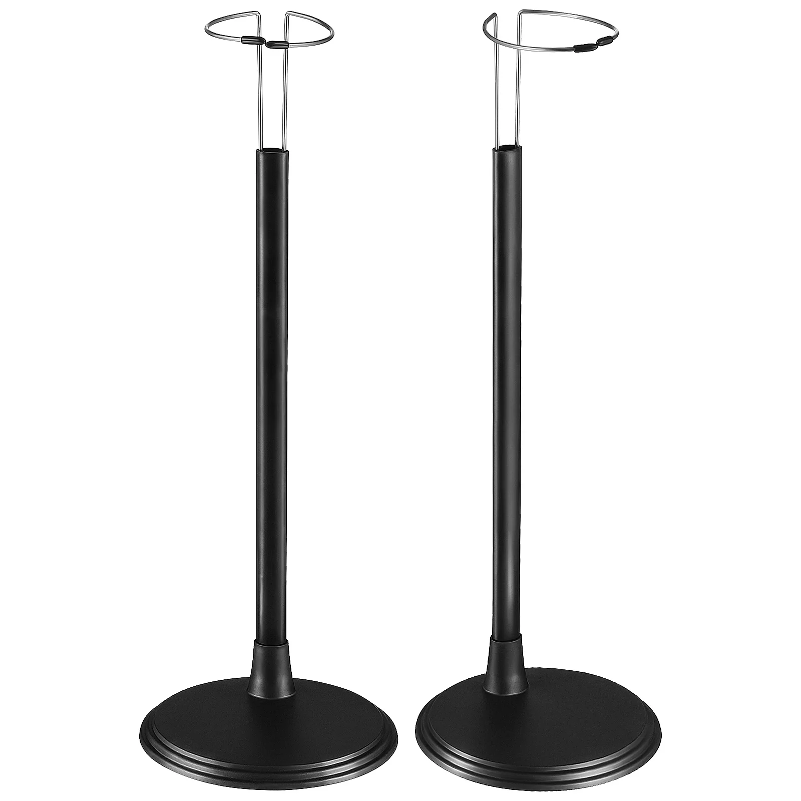 2 Pcs Adjustable Height Black Toy Holders Support Figure Stand Racks Portable Stainless Steel Plastic Stands