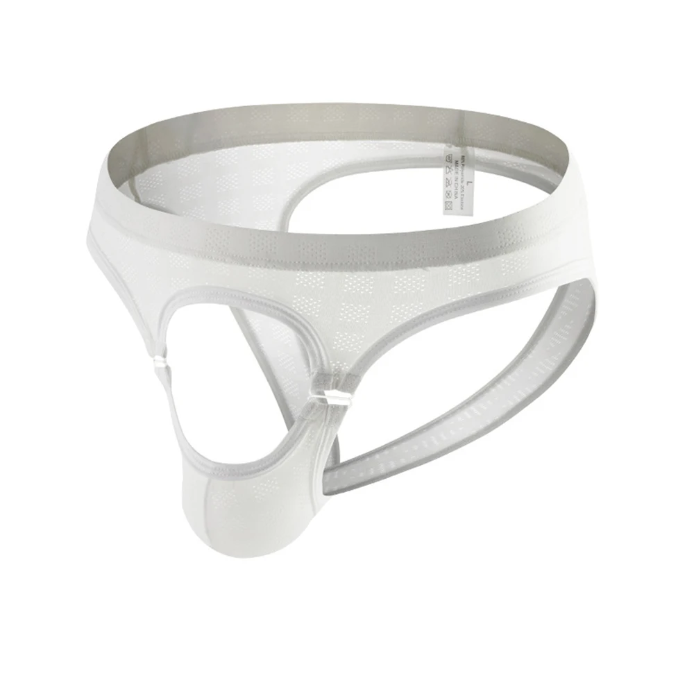 ملابس داخلية للرجال مع حقيبة مفتوحة بين الرجلين وفتحة قضيب من السيليكون، مادة ناعمة ومرنة للحصول على أقصى قدر من الراحة